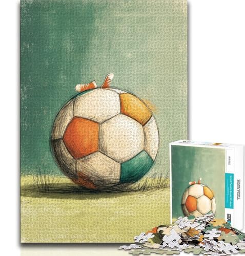Fußball-Sportpuzzle für Erwachsene und Jugendliche, 1000 Teile, hilft dem Gehirn, süchtig machendes Spielzeug zu trainieren, um Geduld zu fördern, tolles Geschenk (38x26cm) von LYXIANY