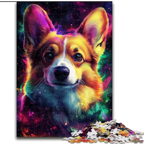Galaxy Corgi 1000-teiliges Puzzle für Erwachsene, Holzpuzzle für Erwachsene, anspruchsvolles DIY-Denkspiel für Teenager, Größe 50x75cm von LYXIANY
