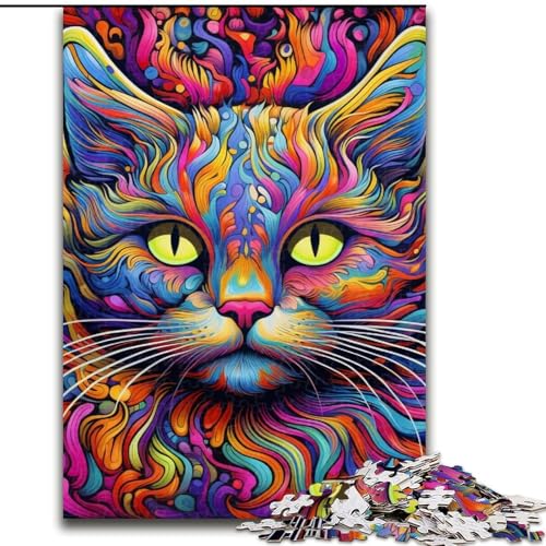 Gelbe Katze, 1000-teiliges Puzzle, anspruchsvolles Denkspiel für Teenager, 50x75cm Gelbe Katze, 1000-teiliges Puzzle, anspruchsvolles Denkspiel für Teenager, 50x75cm von LYXIANY