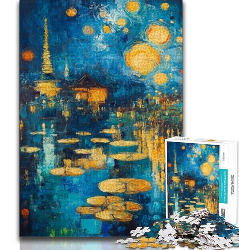 Gemälde von Van Gogh, Puzzle für Erwachsene, 1000 Teile, schwierig, hilft dem Gehirn, süchtig machendes Spielzeug zur Förderung der Geduld, tolles Geschenk (75x50cm) von LYXIANY