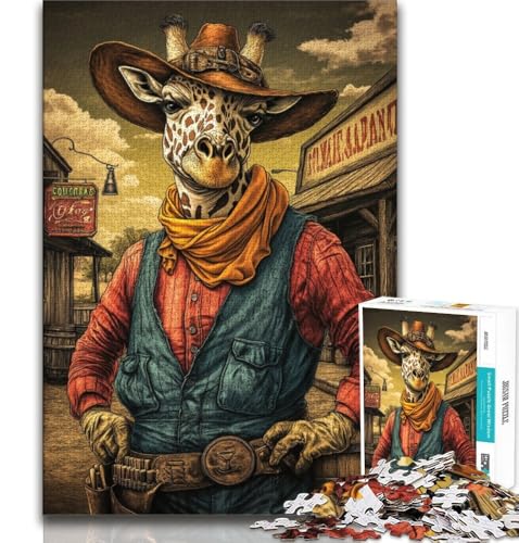 Giraffen-Kunst-Puzzle für Teenager, 1000-teiliges Puzzle, dekomprimierendes intellektuelles Lernspielzeug, Wichtelgeschenke (75x50cm) von LYXIANY