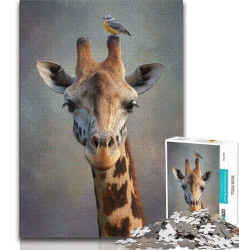Giraffen-Puzzle mit 1000 Teilen für Teenager, Denkspiel, Wanddekoration, einzigartige Geburtstags (50x75cm) von LYXIANY
