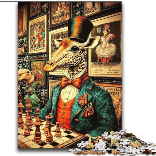 Giraffen Spielen Schach-Puzzles für Teenager ab 14 Jahren, lustige Spiele, lustige Aktivitäten zu Hause, Geburtstagsgeschenke, Reisegeschenke (70x100cm) von LYXIANY