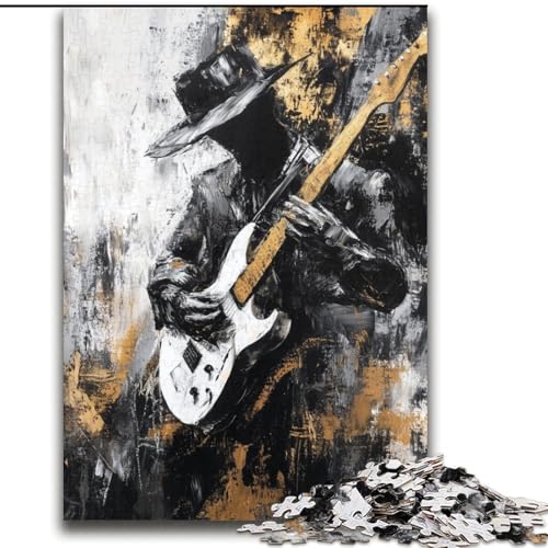 Gitarre Spielen, Ölgemälde, 2000-teiliges Puzzle für Erwachsene und Jugendliche, anspruchsvolles Spiel und Familienspiel, Eltern-Kind-Interaktion (70x100cm) von LYXIANY