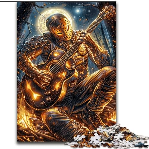 Gitarre Spielen unter den Sternen, Puzzle für Erwachsene, 1000 Teile, Lernspielzeug, Familienspiele, geeignet als Schreibtischdekoration (26x38cm) von LYXIANY