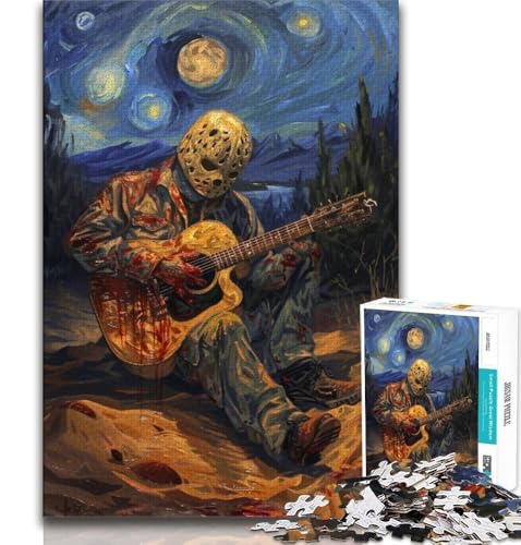 Gitarre Spielen unter den Sternen Puzzle für Erwachsene, 1000 Teile, anspruchsvolles Spiel, Geschenke, ganze Familie (38x26cm) von LYXIANY
