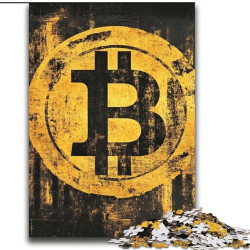 Golden Bitcoin Puzzles für Erwachsene und Jugendliche, 2000 Teile, geeignet für Personen ab 14 Jahren, Geschenkideen zur Heimdekoration (70x100cm) von LYXIANY