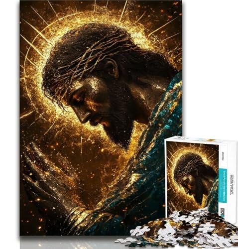 Golden Fantasy Jesus 1000-teiliges Puzzle für Erwachsene und Jugendliche, Lernspiele, Heimdekoration, Geschenk für die ganze Familie (38x26cm) von LYXIANY