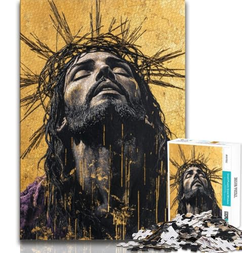 Golden Jesus 1000-teiliges Puzzle für Erwachsene und Jugendliche, Lernspiele, Heimdekoration, Geschenk für die ganze Familie (75x50cm) von LYXIANY