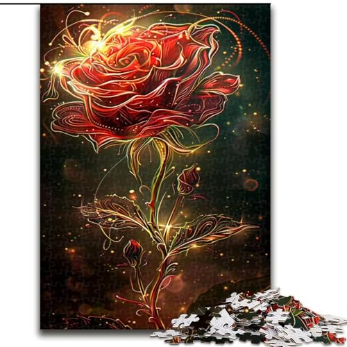 Golden Line Rose Puzzle für Erwachsene, 1000 Teile, Mustermontage, Angebot als Geschenk für die ganze Familie, geeignet für Kinder ab 14 Jahren (50x75cm) von LYXIANY