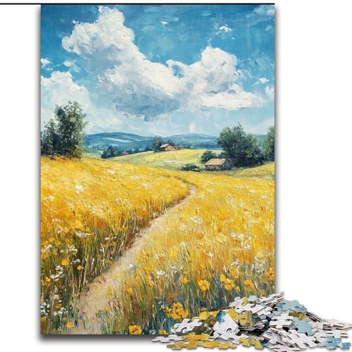 Goldene Reisfelder-Puzzles für Erwachsene, 1000 Puzzles, Lernspiele, Heimdekoration, Geschenk für die ganze Familie (26x38cm) von LYXIANY