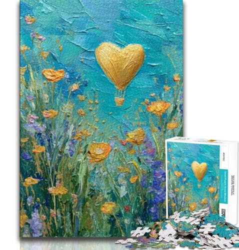 Goldenes Wildblumen-Ölgemälde, 1000-teiliges Puzzle für Erwachsene und Jugendliche, als Lernspiel, Herausforderungsspielzeug, einzigartige Heimdekoration und Geschenke, 38x26cm Goldenes Wildblumen-Ölgemälde, 1000-teiliges Puzzle für Erwachsene und Jugendliche, als Lernspiel, Herausforderungsspielzeug, einzigartige Heimdekoration und Geschenke, 38x26cm von LYXIANY
