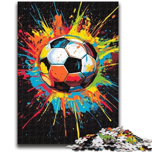 Graffiti-Fußball-Puzzles für Erwachsene, 1000 Puzzles, helfen dem Gehirn, süchtig machendes Spielzeug zu trainieren, um Geduld und Eltern-Kind-Interaktion zu fördern (38x26cm) von LYXIANY