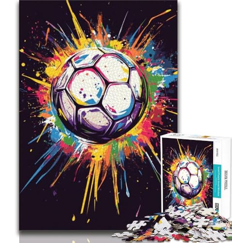 Graffiti-Fußball-Puzzles für Teenager, 1000, Spielzeug, Lernspiele, Stressabbau, geeignet als Schreibtischdekoration (50x75cm) von LYXIANY