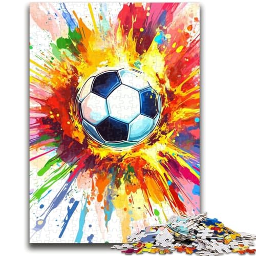 Graffiti-Fußball-Puzzles für Teenager, 1000 Puzzles, Herausforderung für die Gehirnintelligenz, süchtig machendes Spielzeug für die Heimdekoration (50x75cm) von LYXIANY