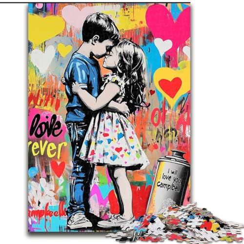 Graffiti-Puzzle für Jungen und Mädchen, 1000 Teile, für Teenager, interessante Stressreduzierung, Eltern-Kind-Interaktion (Größe 26x38cm) von LYXIANY