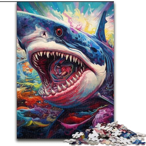 Hai-Puzzle, 1000 Teile, für Erwachsene, Holzpuzzle für Teenager und Jugendliche, ideales Geburtstags, 50x75cm Hai-Puzzle, 1000 Teile, für Erwachsene, Holzpuzzle für Teenager und Jugendliche, ideales Geburtstags, 50x75cm von LYXIANY