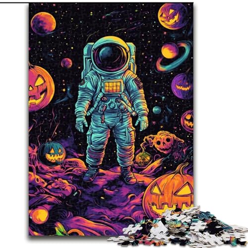 Halloween-Astronauten-Puzzle für Teenager, 1000 Teile, anspruchsvolles Spielspielzeug, jedes Teil ist einzigartig – anspruchsvolles Familienspaßspiel (50x75cm) von LYXIANY