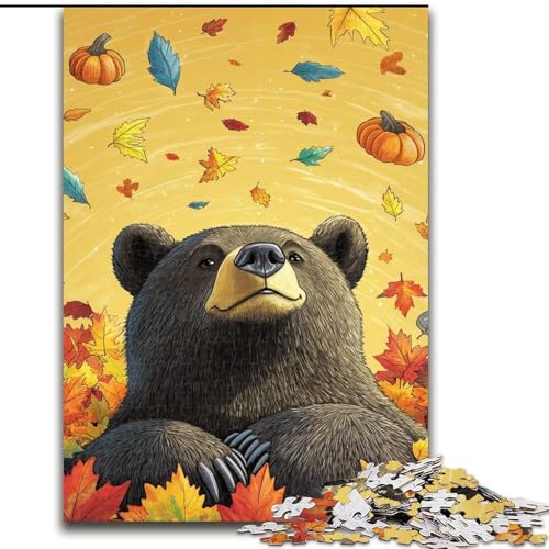 Halloween-Braunbär-Puzzles für Erwachsene und Teenager, 1000-teiliges Puzzle, dekomprimierendes intellektuelles Lernspielzeug, Lernspiel für Geburtstag, Weihnachten (26x38cm) von LYXIANY