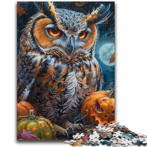 Halloween-Eulen-Puzzle für Erwachsene und Teenager, herausforderndes, Aber lustiges und humorvolles Lernspiel zum Geburtstag (38x26cm) von LYXIANY