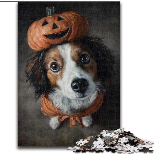 Halloween-Hunde-Puzzle, 1000 Teile, für Teenager, entspannendes intellektuelles Lernspielzeug, Lernspiel für Geburtstag, Weihnachten (50x75cm) von LYXIANY