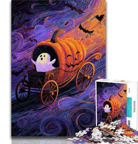 Halloween-Kürbiskutsche, 1000-teiliges Puzzle für Erwachsene und Jugendliche, Spielzeug, Lernspiele, stressabbauende Wanddekoration, 50x75cm von LYXIANY