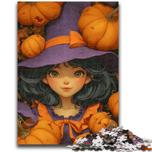 Halloween-Kürbismädchen, 1000-teiliges Puzzle für Erwachsene, Lernspielzeug, Familienspiele, Geschenke für Freunde und Familie (50x75cm) von LYXIANY