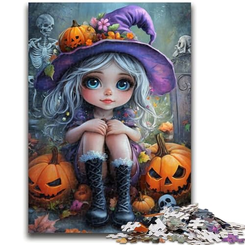 Halloween-Mädchen-Puzzle 1000 Teile für Erwachsene, Lernspiel, Herausforderungsspielzeug, ganze Familie (50x75cm) von LYXIANY
