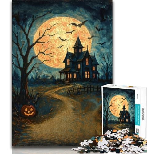 Halloween-Schloss, 1000-teiliges Puzzle für Erwachsene und Jugendliche, Lernspielzeug, ganze Familie (50x75cm) von LYXIANY