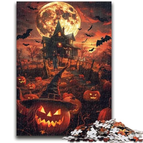 Halloween-Schloss-Puzzle, 1000 Teile, für Teenager, Geschenke, Quizspiel, Wanddekoration, einzigartige Geburtstags (38x26cm) von LYXIANY