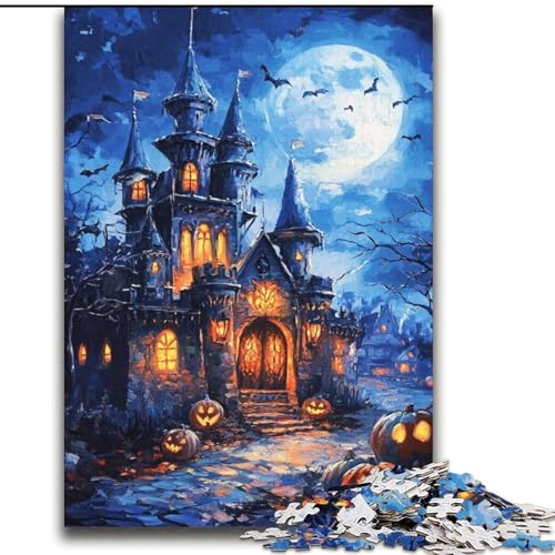 Halloween-Schloss-Puzzle, 2000 Teile, für Erwachsene, Lernspielzeug, Familienspiele, geeignet als Schreibtischdekoration (70x100cm) von LYXIANY
