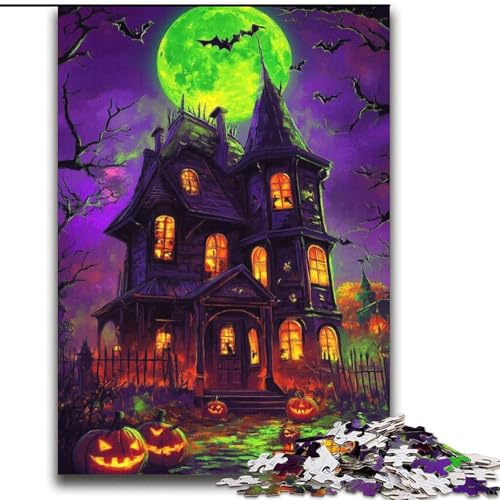 Halloween-Schloss-Puzzle für Teenager, 2000-teiliges Puzzle, Spielzeug, Lernspiele, Stressabbau, Wunschliste mit Weihnachtsmann (70x100cm) von LYXIANY