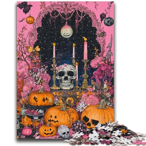 Halloween-Skelett-Puzzle für Erwachsene, 1000 Teile, Lernspielzeug, Familienspiele, Geschenke für Freunde und Familie (38x26cm) von LYXIANY