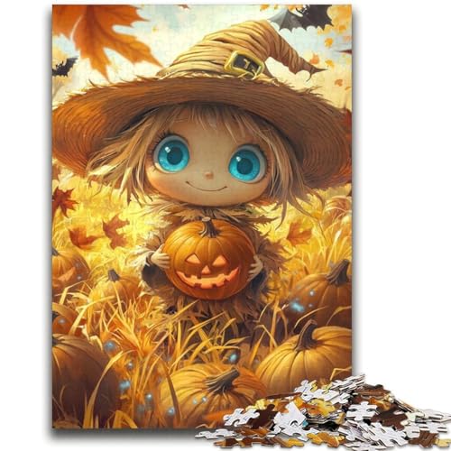 Halloween-Vogelscheuchen-Puzzle für Erwachsene, 1000 Teile, Lernspiel, Herausforderungsspielzeug, ganze Familie (38x52cm) von LYXIANY