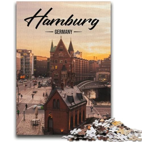 Hamburg Puzzle 2000 Teile für Erwachsene, ab 14 Jahren, Denksportaufgaben, Familienspiele, Weihnachts- und Geburtstagsgeschenke, 2000 Teile (70x100cm) von LYXIANY