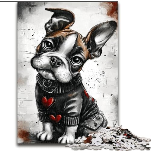 Happy Boxer Puppy Puzzles für Teenager, 1000 Teile, für Kinder ab 14 Jahren, Denksportaufgaben, Familienspiele, Weihnachts- und Geburtstagsgeschenke (26x38cm) von LYXIANY