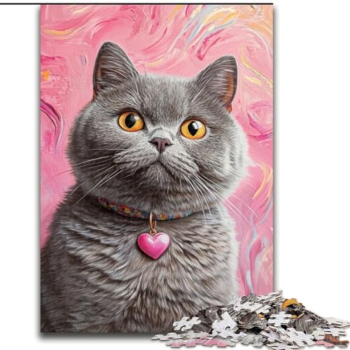 Happy Cat Puzzles für Erwachsene 1000 Teile, Spielzeug Lernspiele Stressabbau Wunschliste mit Weihnachtsmann (50x75cm) von LYXIANY