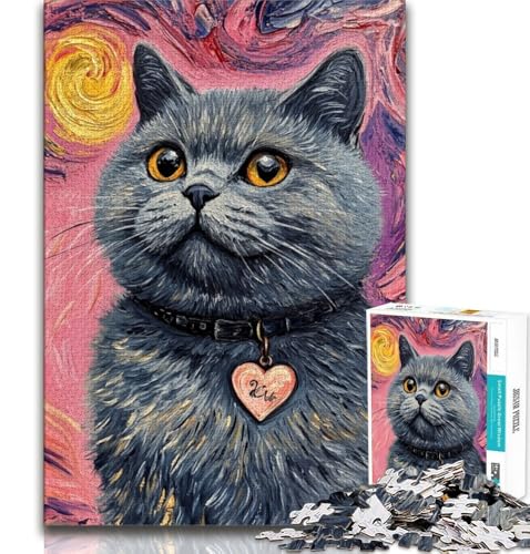 Happy Cat-Puzzles für Erwachsene und Jugendliche, 1000 Teile, helfen dem Gehirn, süchtig machendes Spielzeug zu trainieren, um Geduld zu fördern, geeignet für Paare (75x50cm) von LYXIANY