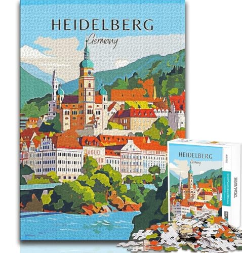 Heidelberg, Deutschland-Reise, 1000-teiliges Puzzle für Erwachsene, anspruchsvolles Spiel, Geschenke für die ganze Familie, 50x75cm von LYXIANY