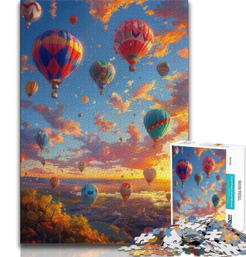 Heißluftballon-Ölgemälde-Puzzles für Teenager, 1000-teiliges Puzzle, Denkspiel, Wanddekoration, einzigartige Geburtstags (38x26cm) von LYXIANY