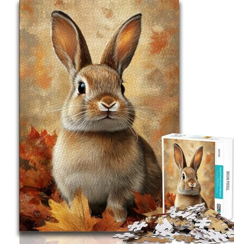 Herbsthase 1000-teiliges Puzzle für Erwachsene und Jugendliche, Quizspiel, Wanddekoration, einzigartige Geburtstags, 38x26cm von LYXIANY