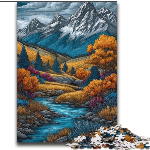 Herbstlandschaftspuzzle für Teenager, 2000 Teile, geeignet für Personen ab 14 Jahren, Geschenkideen zur Heimdekoration (70x100cm) von LYXIANY