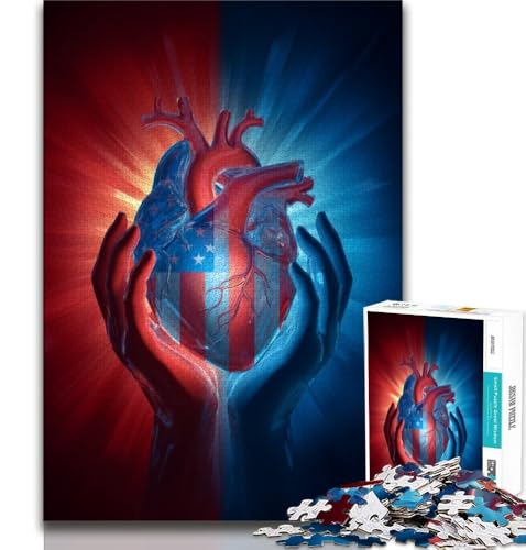 Herz-Puzzles für Teenager, anspruchsvolles Spielzeug, jedes Teil ist einzigartig – anspruchsvolles Familienspiel (50x75cm) von LYXIANY