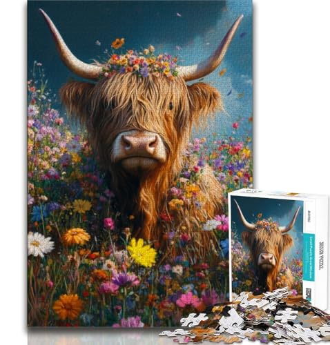 High and Low Kuh-Ölgemälde, 1000 Teile Puzzle für Erwachsene und Jugendliche, Stressabbau, schwierige Herausforderung, gutes Geschenk für die ganze Familie (50x75cm) von LYXIANY