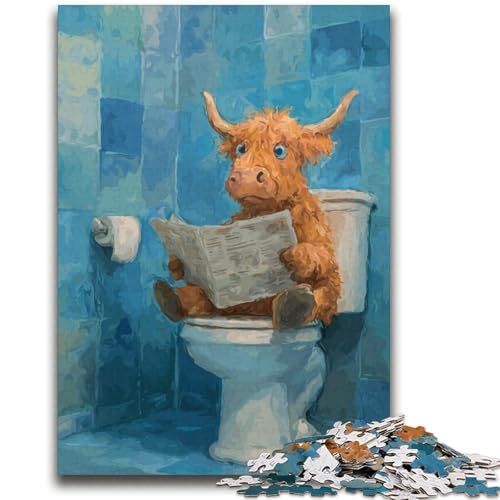 Highland Cow Puzzle 1000 Teile für Teenager, Denkspiel, Wanddekoration, einzigartige Geburtstags (38x52cm) von LYXIANY