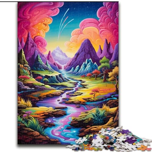 Himmelslandschaft, Fantasiefarben, 1000-teiliges Puzzle für Erwachsene, Holzpuzzle zur Heimdekoration, ideales Weihnachts- und Neujahrsgeschenk für Teenager, Größe 50x75cm Himmelslandschaft, Fantasiefarben, 1000-teiliges Puzzle für Erwachsene, Holzpuzzle zur Heimdekoration, ideales Weihnachts- und Neujahrsgeschenk für Teenager, Größe 50x75cm von LYXIANY