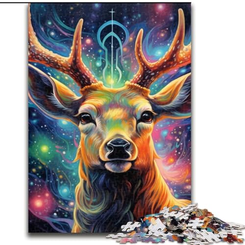 Hirsch-Psychedelische Kunst, 1000-teiliges Puzzle für Erwachsene, Muttertag, Geburtstag, Weihnachten, 50x75cm Hirsch-Psychedelische Kunst, 1000-teiliges Puzzle für Erwachsene, Muttertag, Geburtstag, Weihnachten, 50x75cm von LYXIANY