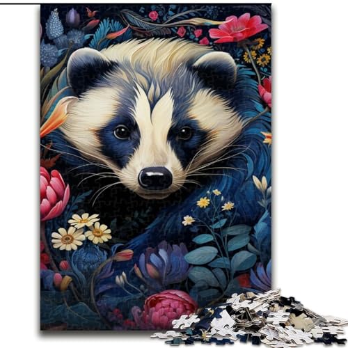 Honigdachs-Blumen-Puzzle, 1000 Teile, Holzpuzzle für Erwachsene, interaktives Familienspiel, DIY-Heimdekoration, Gehirn-Herausforderung, Geschenk, 50x75cm Honigdachs-Blumen-Puzzle, 1000 Teile, Holzpuzzle für Erwachsene, interaktives Familienspiel, DIY-Heimdekoration, Gehirn-Herausforderung, Geschenk, 50x75cm von LYXIANY