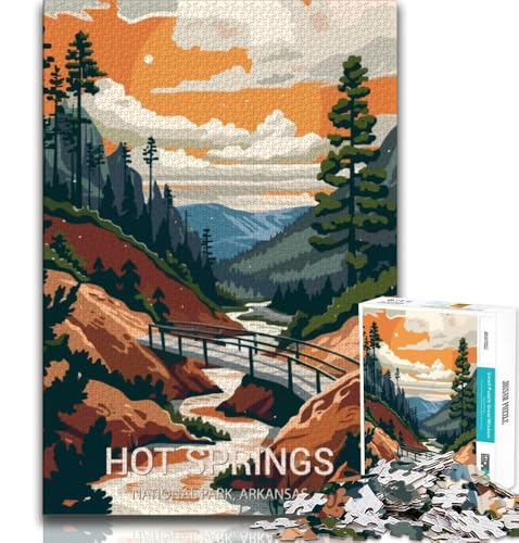 Hot Springs Nationalpark 1000-teiliges Puzzle für Erwachsene und Jugendliche, Quizspiel, Wanddekoration, einzigartige Geburtstags, 38x26cm von LYXIANY