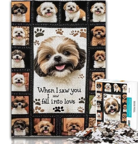 Hundecollage, 1000-teiliges Puzzle für Erwachsene und Jugendliche, Spielzeug, Lernspiele, Stressabbau, geeignet als Schreibtischdekoration (38x26cm) von LYXIANY